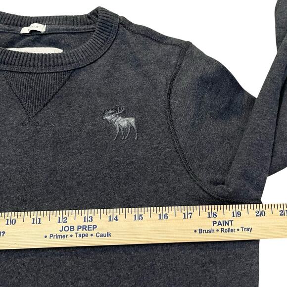 Y2K Abercrombie And Fitch Mens Muscle Sweater Medium Dark Gray Fitted Preppy - Picture 5 of 7